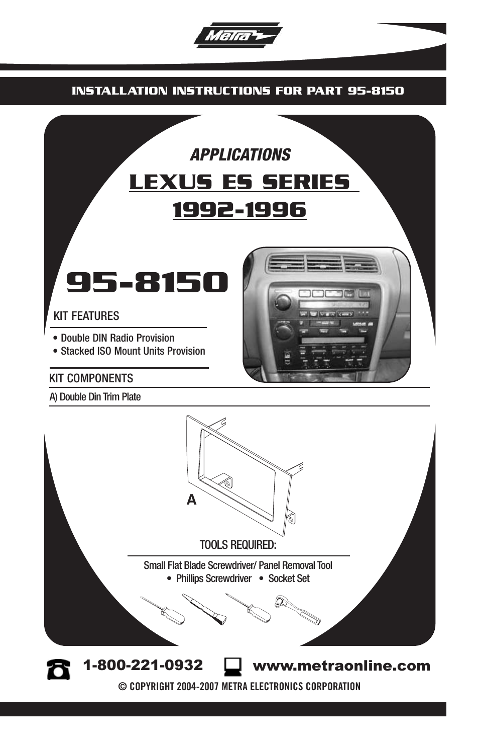 Metra Electronics LEXUS ES 95-8150 User Manual | 8 pages