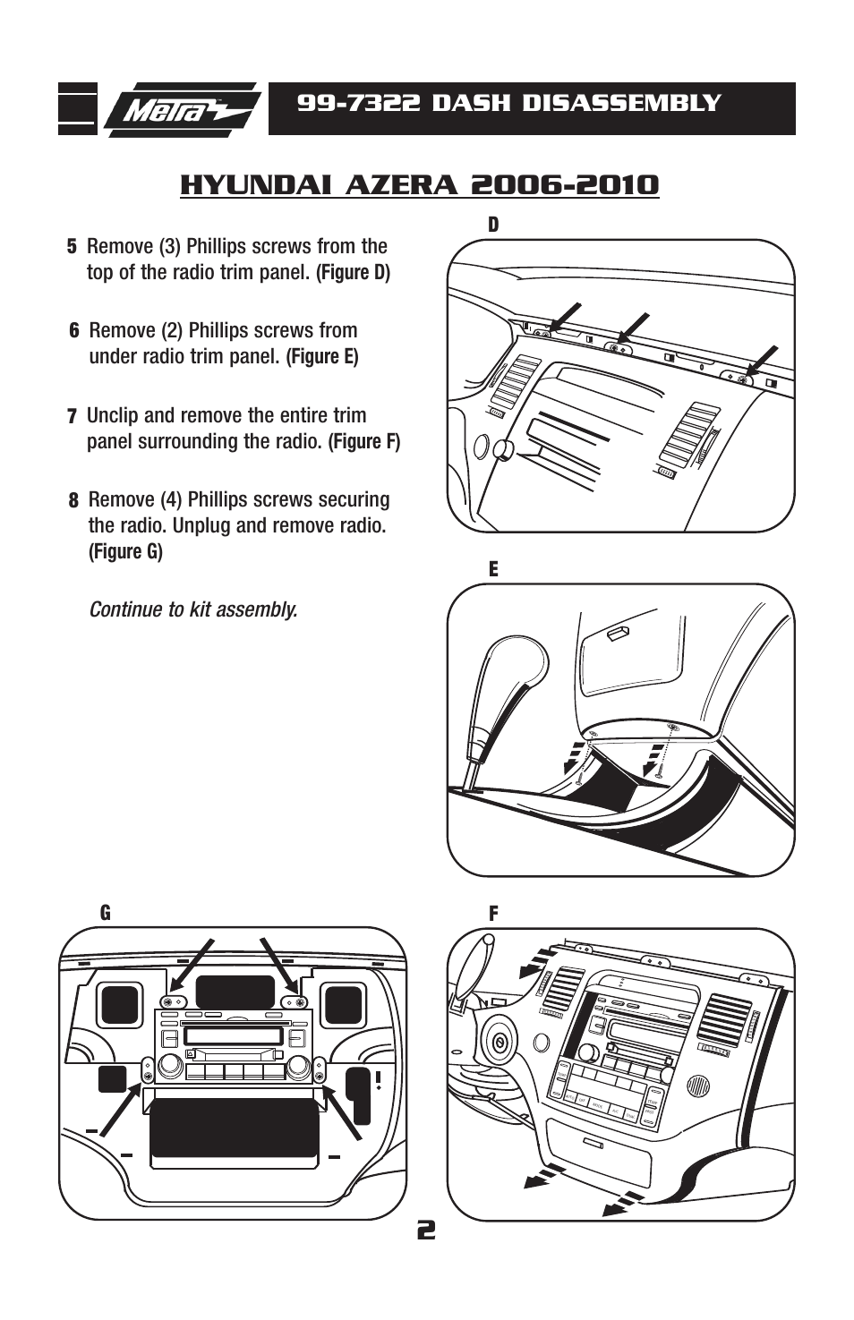 7322 dash disassembly | Metra Electronics 99-7322 User Manual | Page 4 / 8