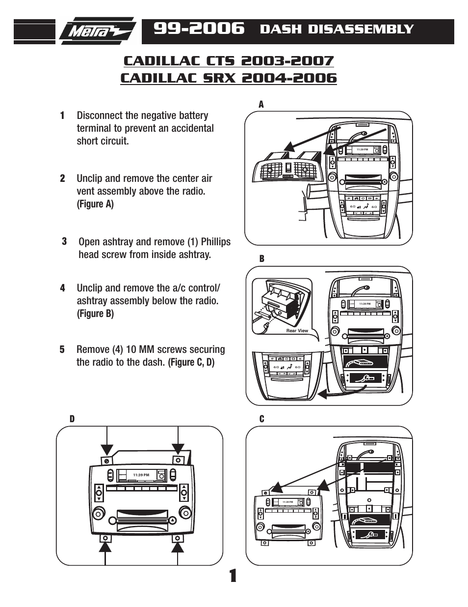 Dash disassembly | Metra Electronics 99-2006G User Manual | Page 3 / 8