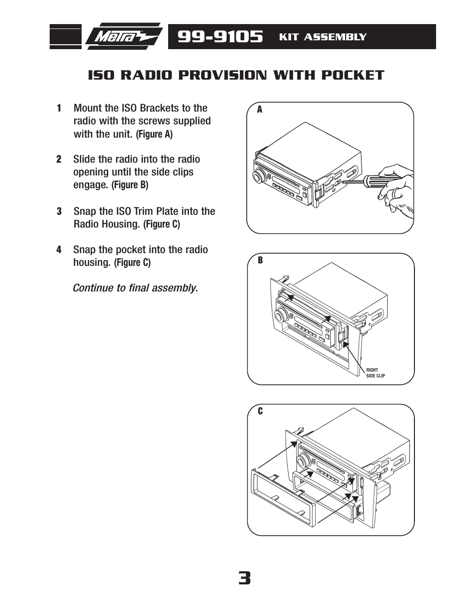 Iso radio provision with pocket | Metra Electronics 99-9105 User Manual | Page 5 / 8