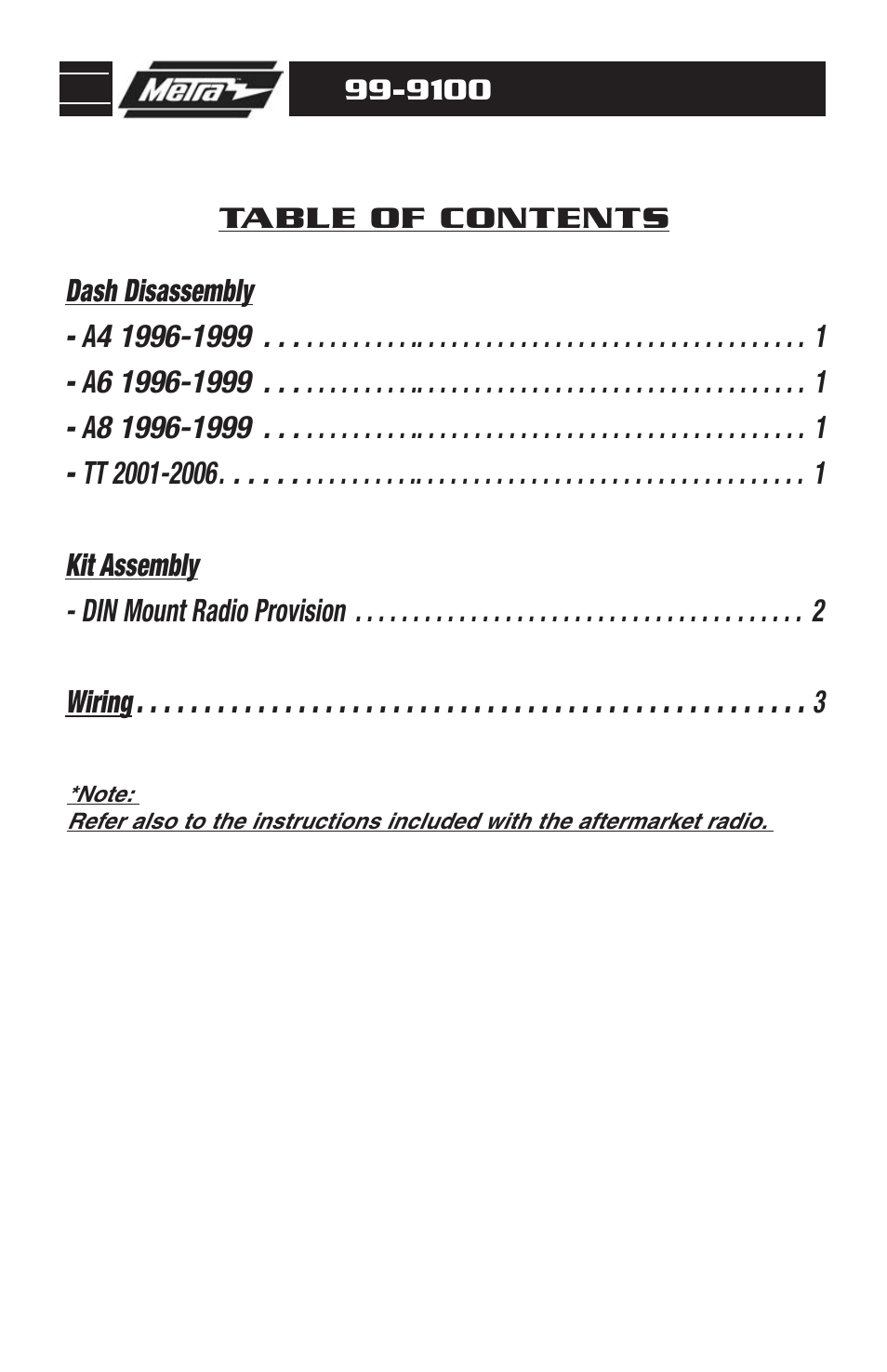 Metra Electronics 99-9100 User Manual | Page 2 / 8