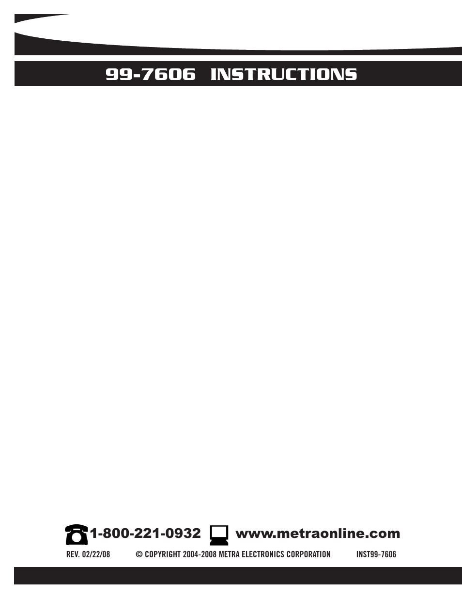 7606 instructions | Metra Electronics 99-7606 User Manual | Page 12 / 12