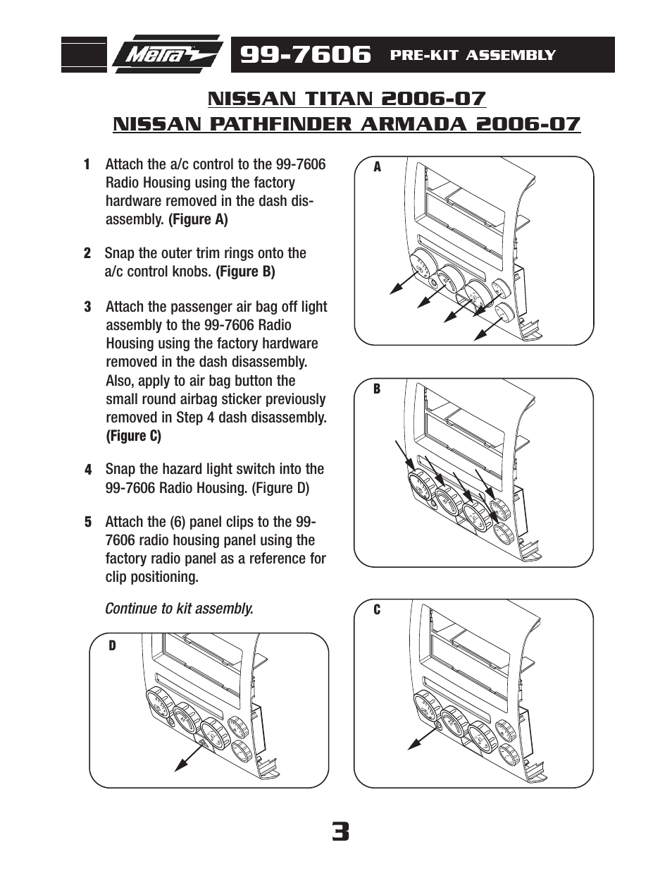 Continue to kit assembly, Ma x a /c | Metra Electronics 99-7606 User Manual | Page 5 / 12