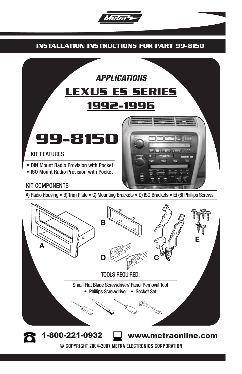 Metra Electronics LEXUS 99-8150 User Manual | 8 pages
