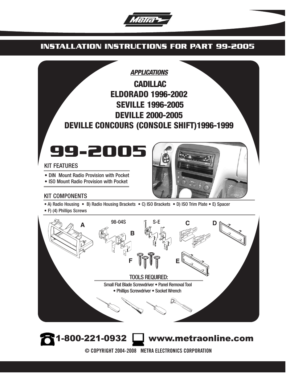 Metra Electronics 99-2005 User Manual | 12 pages