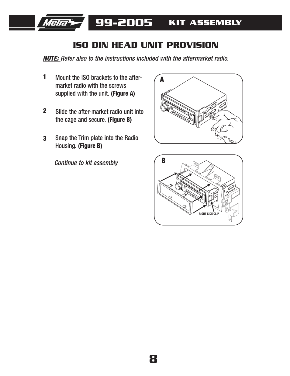 Iso din head unit provision | Metra Electronics 99-2005 User Manual | Page 10 / 12
