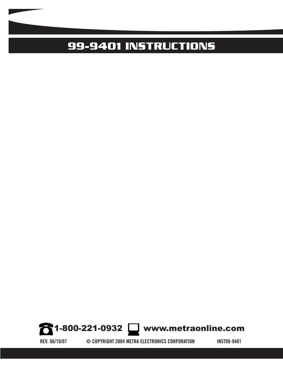 9401 instructions | Metra Electronics 99-9401 User Manual | Page 8 / 8