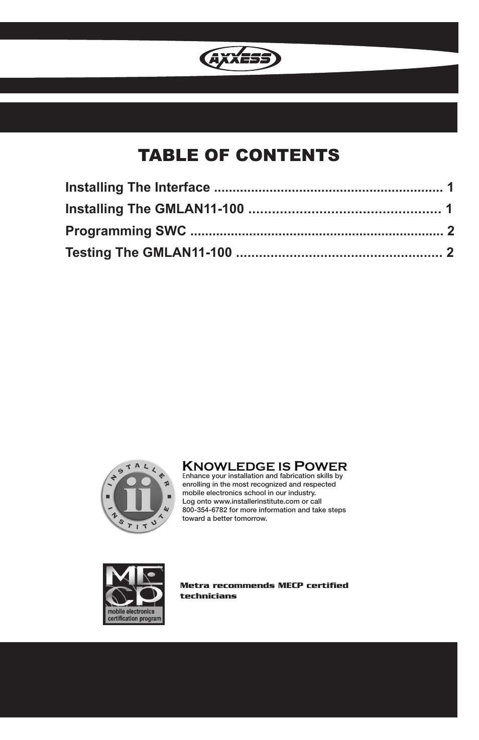 Metra Electronics GMLAN11-100 User Manual | Page 3 / 8