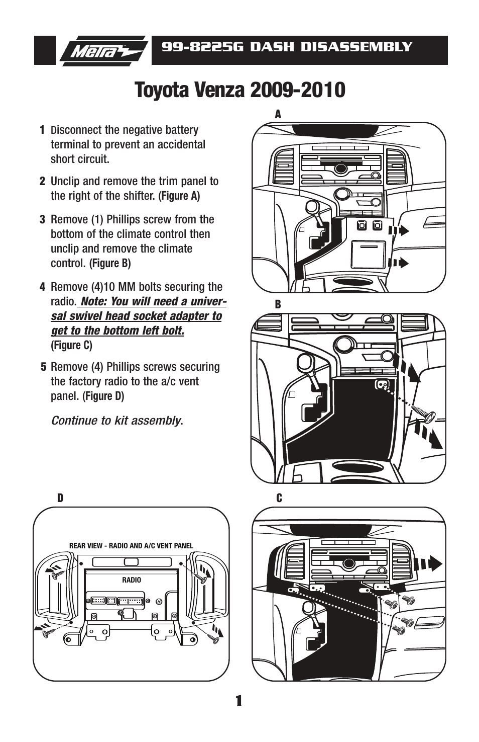 8225g dash disassembly | Metra Electronics 99-8225G User Manual | Page 3 / 8