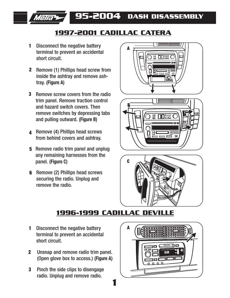 Dash disassembly | Metra Electronics CADILLAC 95-2004 User Manual | Page 3 / 8