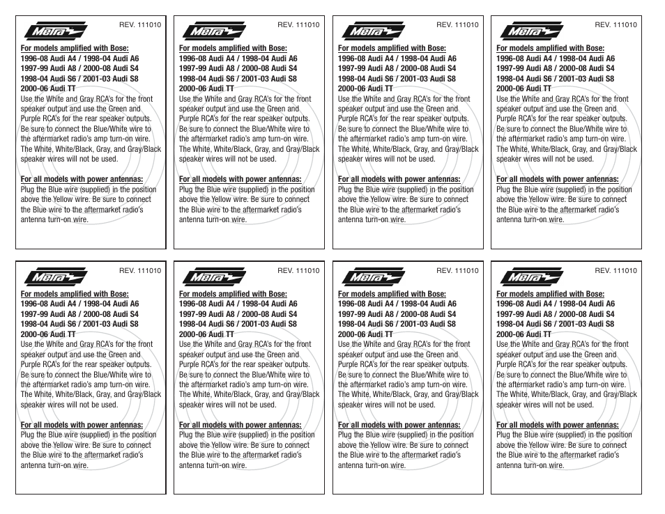 Metra Electronics 70-1787 User Manual | Page 2 / 2