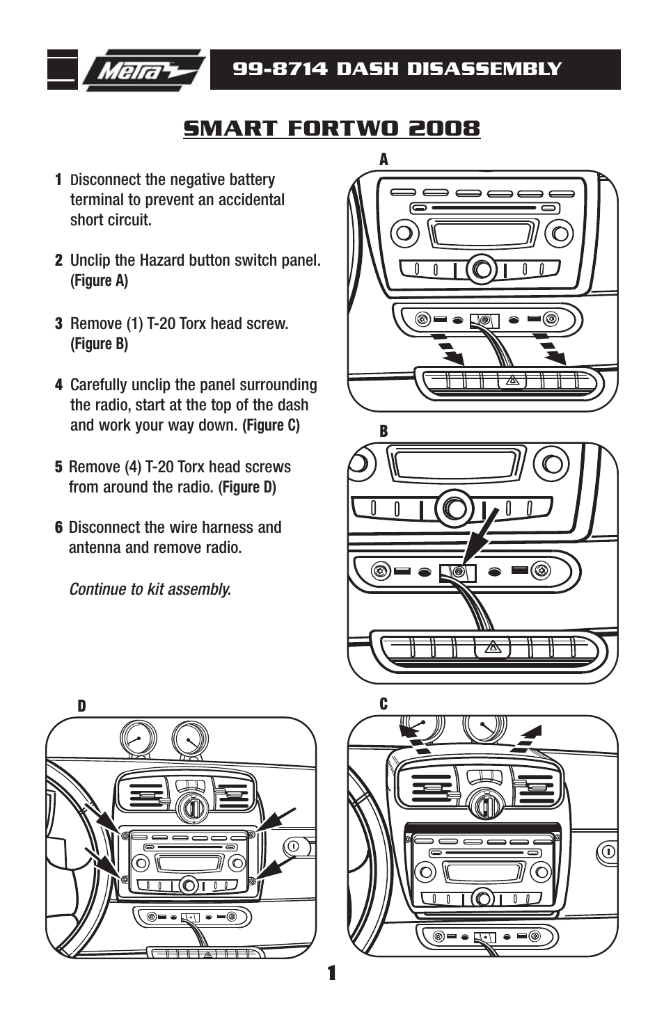 Smart fortwo 2008 | Metra Electronics 99-8714 User Manual | Page 3 / 8