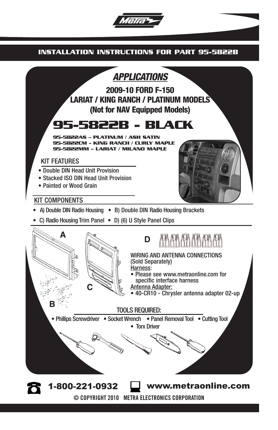 Metra Electronics 955822 User Manual | 8 pages