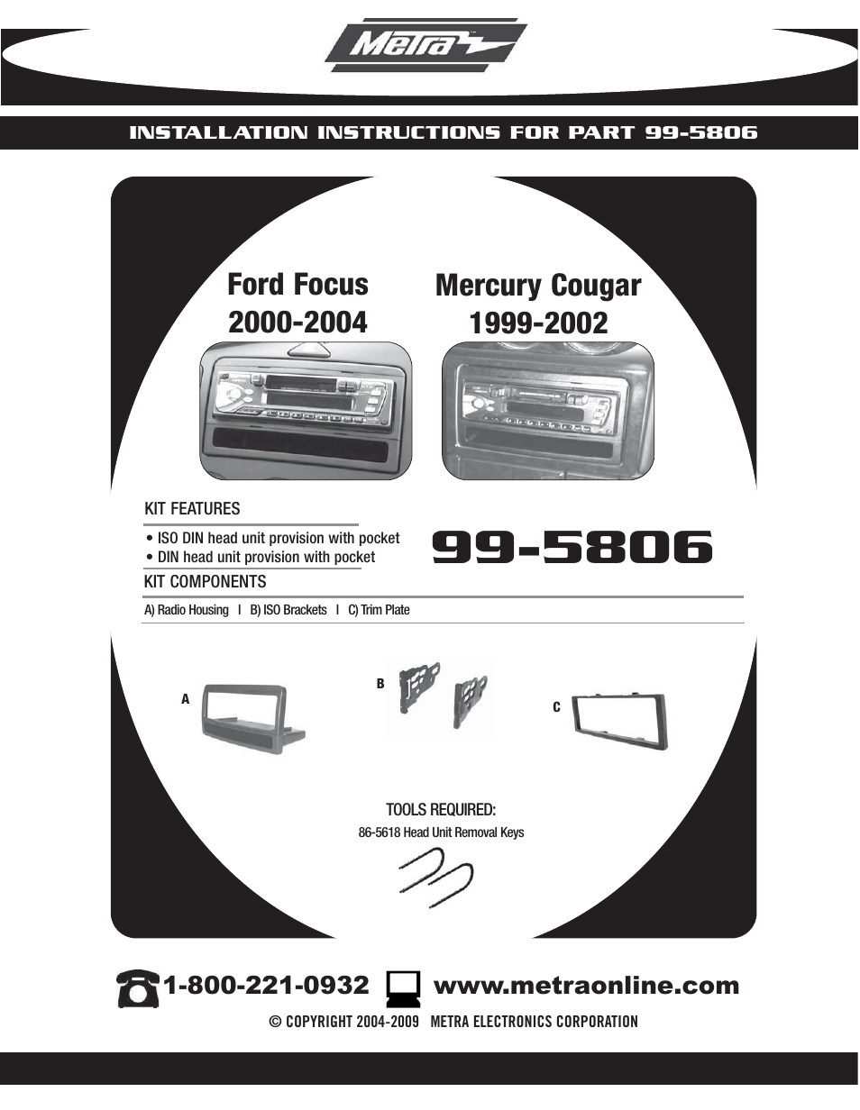 Metra Electronics 99-5806 User Manual | 12 pages