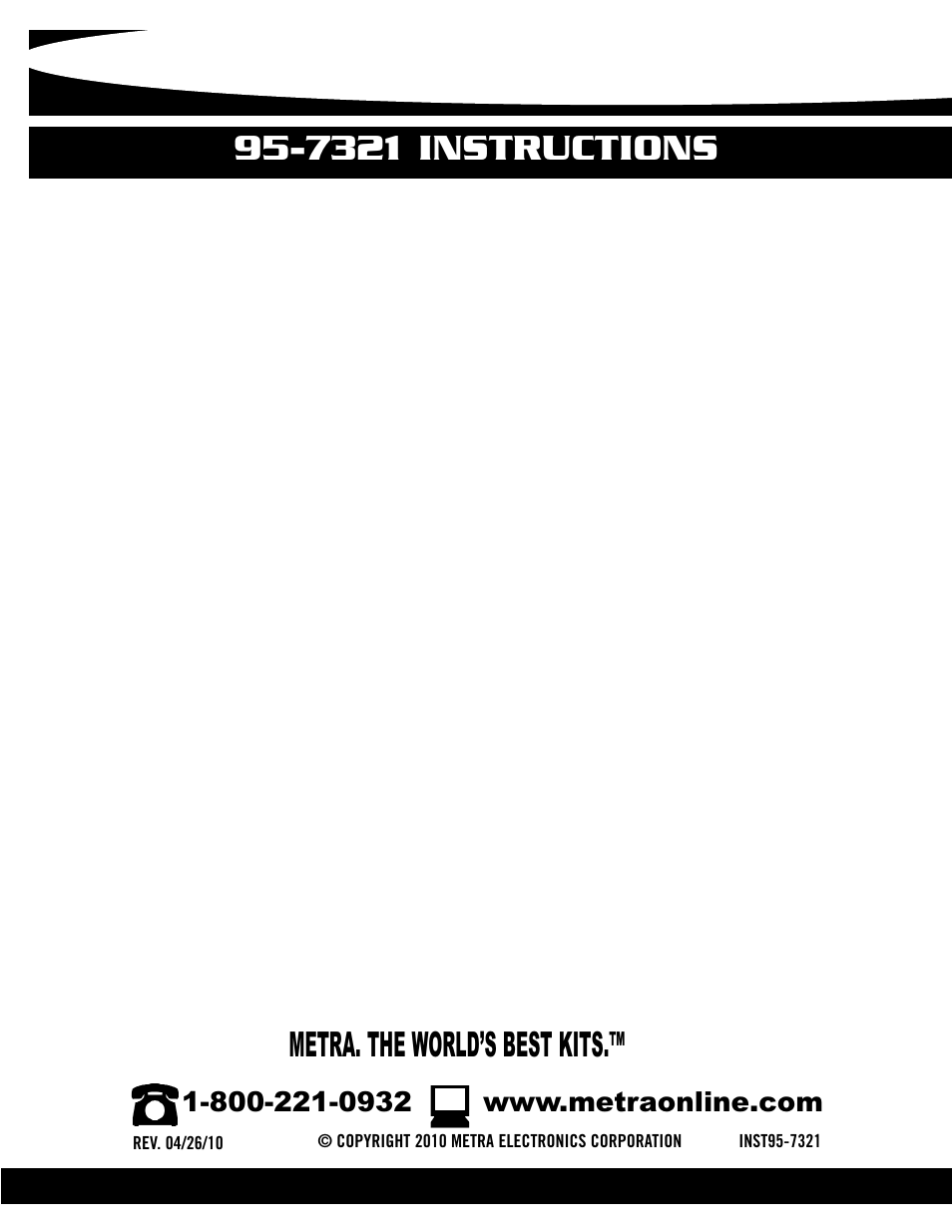 7321 instructions, Metra. the world’s best kits | Metra Electronics 95-7321 User Manual | Page 8 / 8