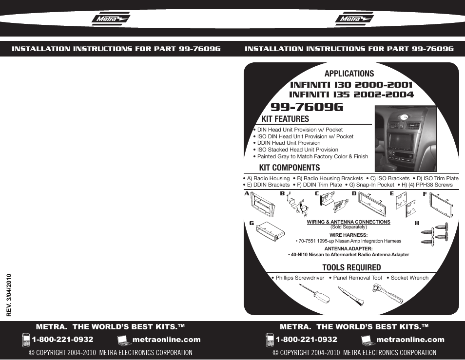 Metra Electronics 99-7609G User Manual | 4 pages