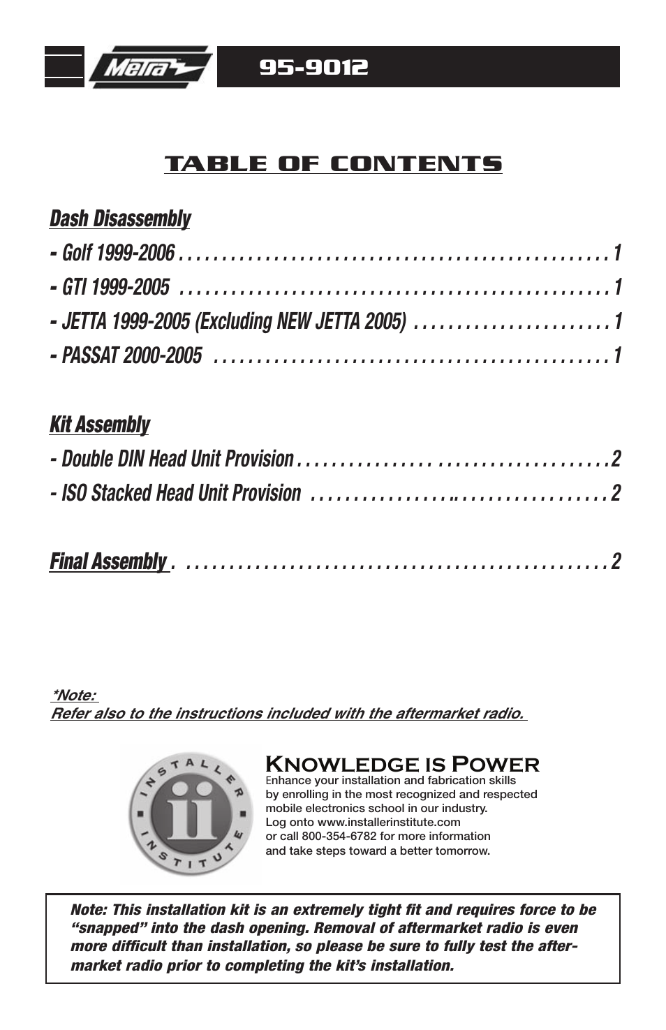 Metra Electronics 95-9012 User Manual | Page 2 / 4