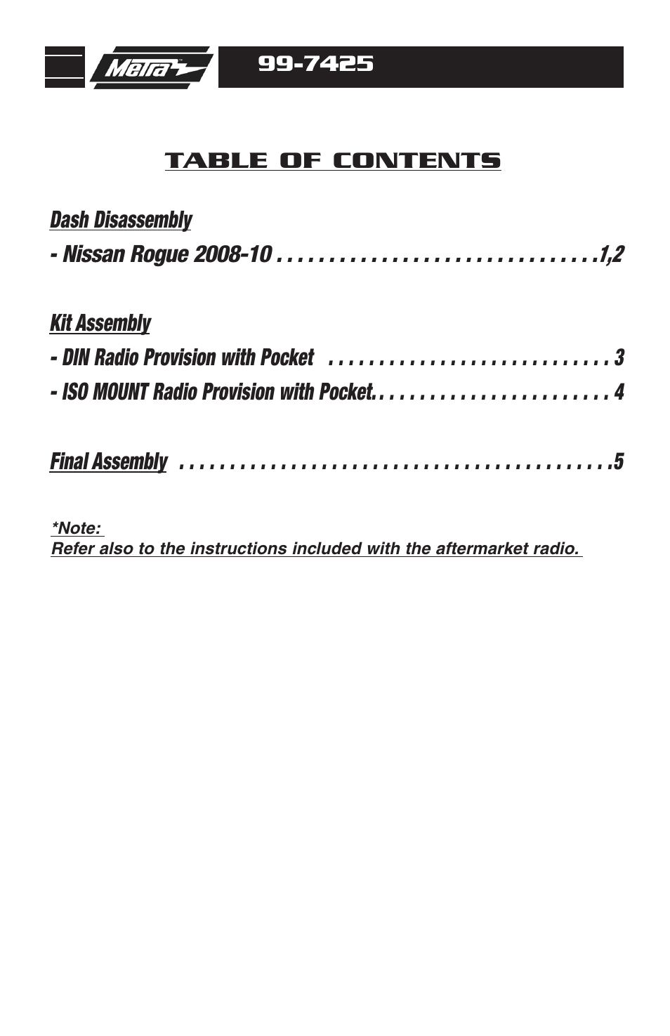 Metra Electronics 99-7425 User Manual | Page 2 / 8