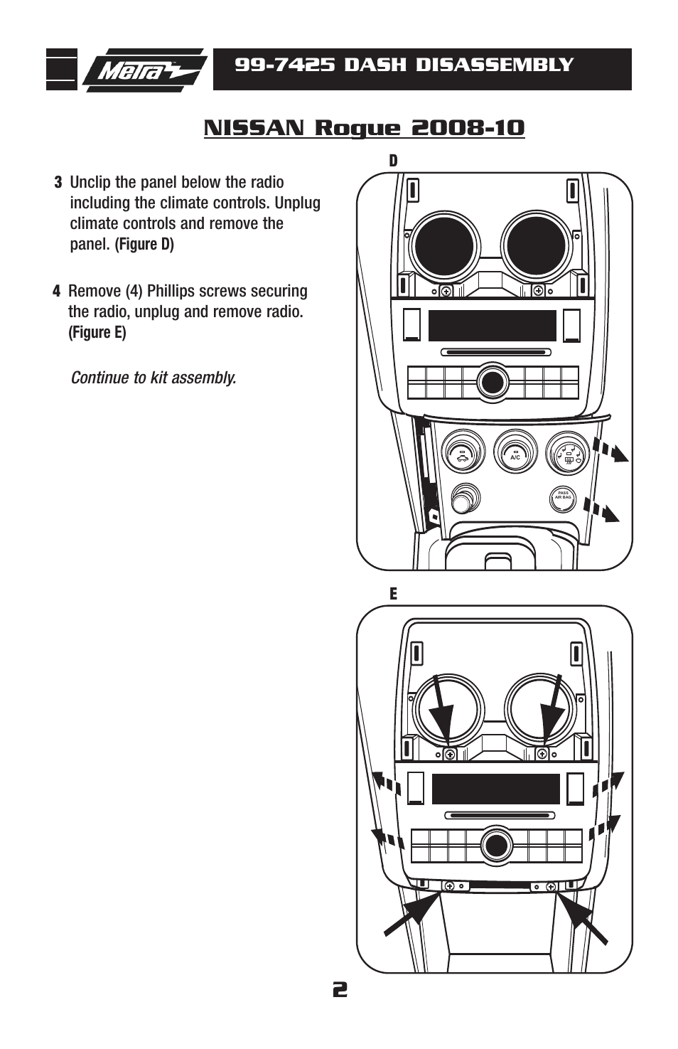 7425 dash disassembly | Metra Electronics 99-7425 User Manual | Page 4 / 8