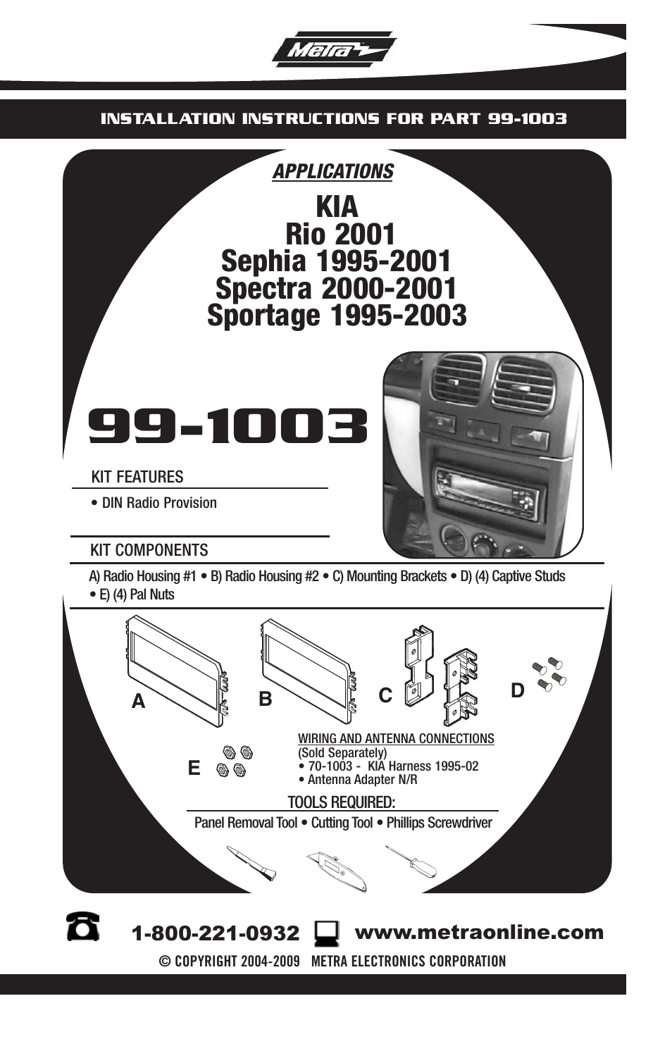 Metra Electronics 99-1003 User Manual | 12 pages