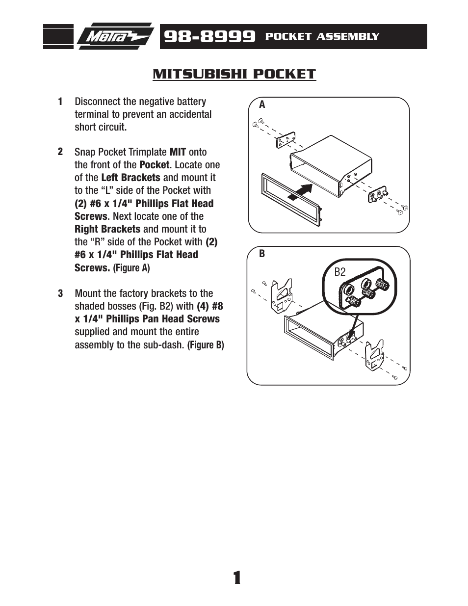 Mitsubishi pocket | Metra Electronics 98-8999 User Manual | Page 2 / 4