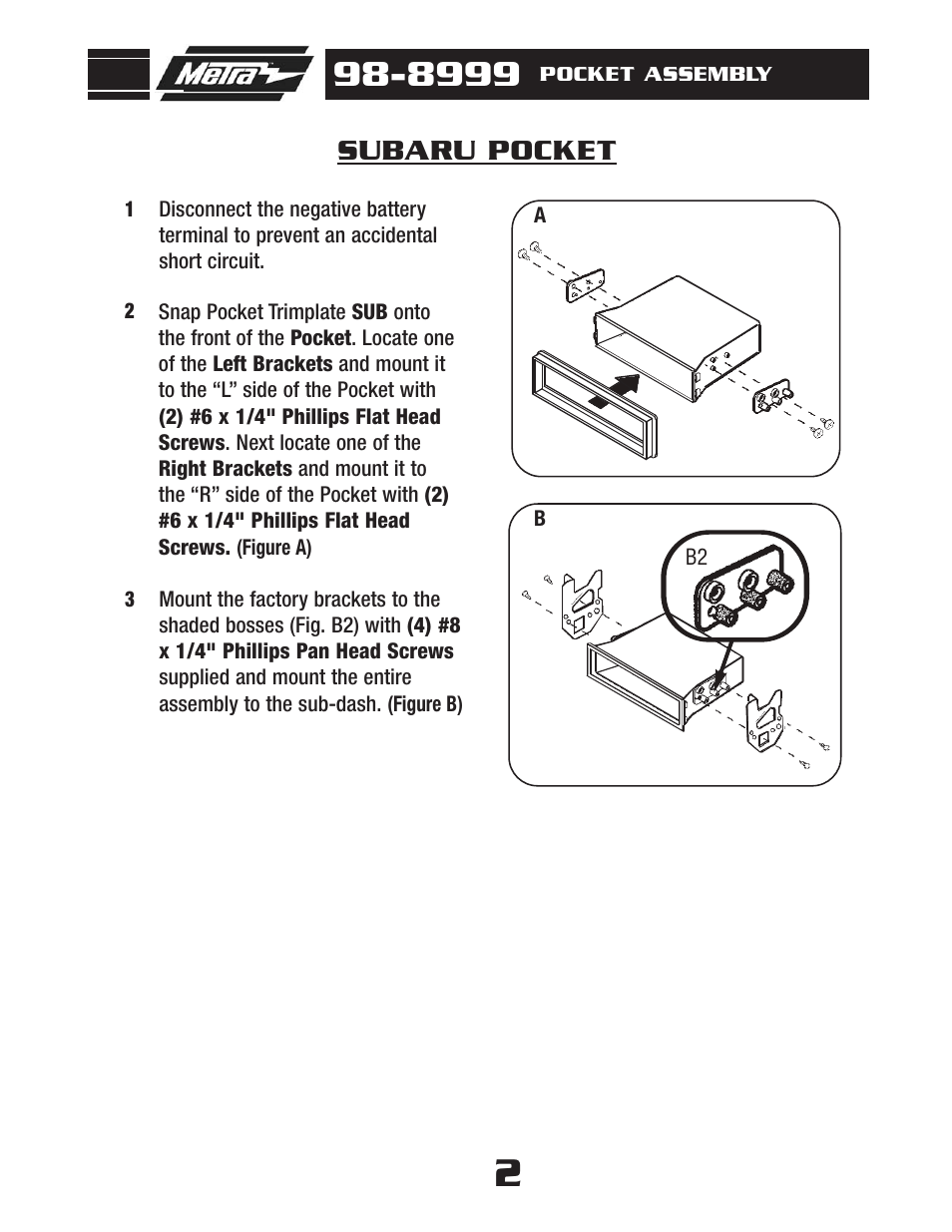 Subaru pocket | Metra Electronics 98-8999 User Manual | Page 3 / 4