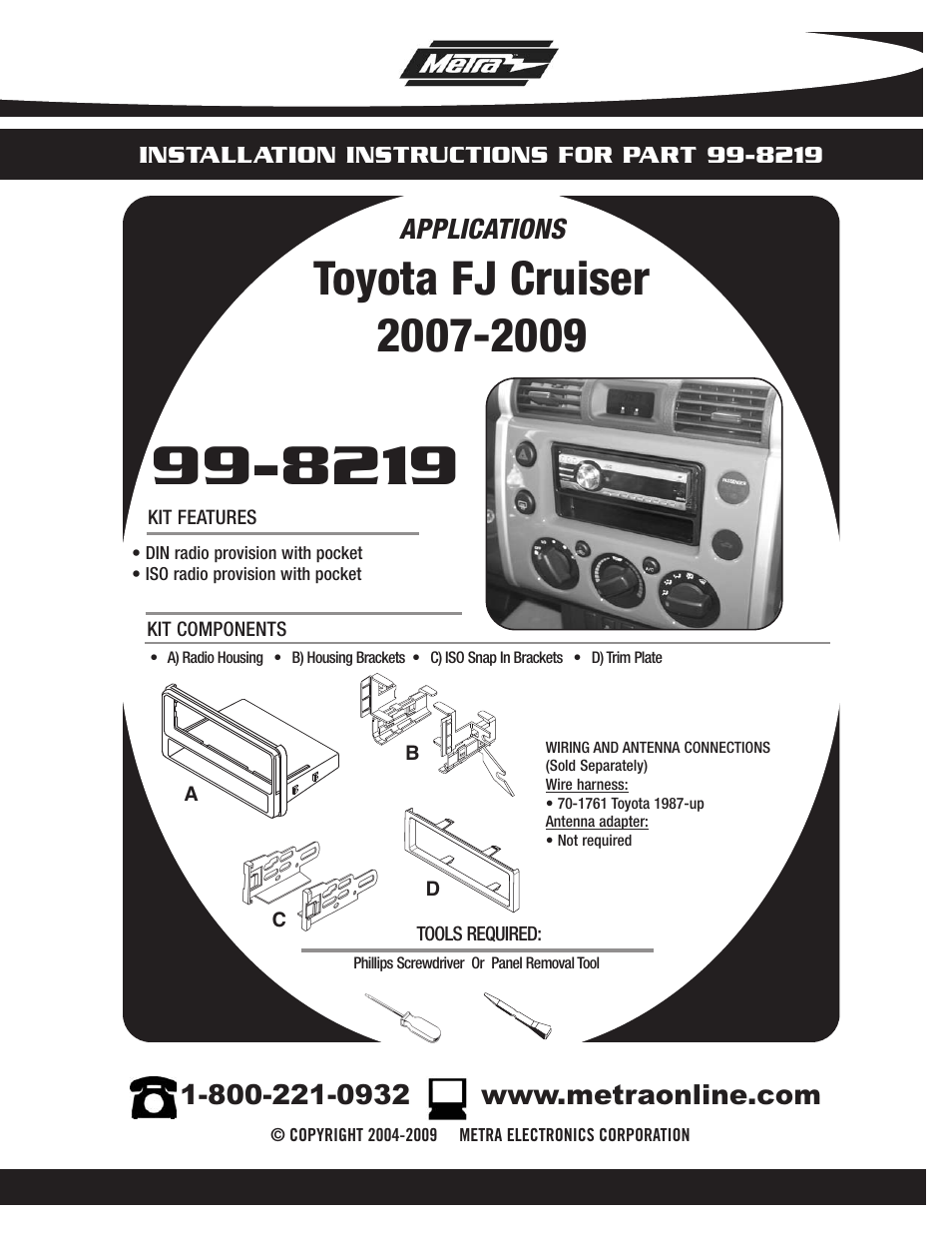 Metra Electronics 99-8219 User Manual | 8 pages