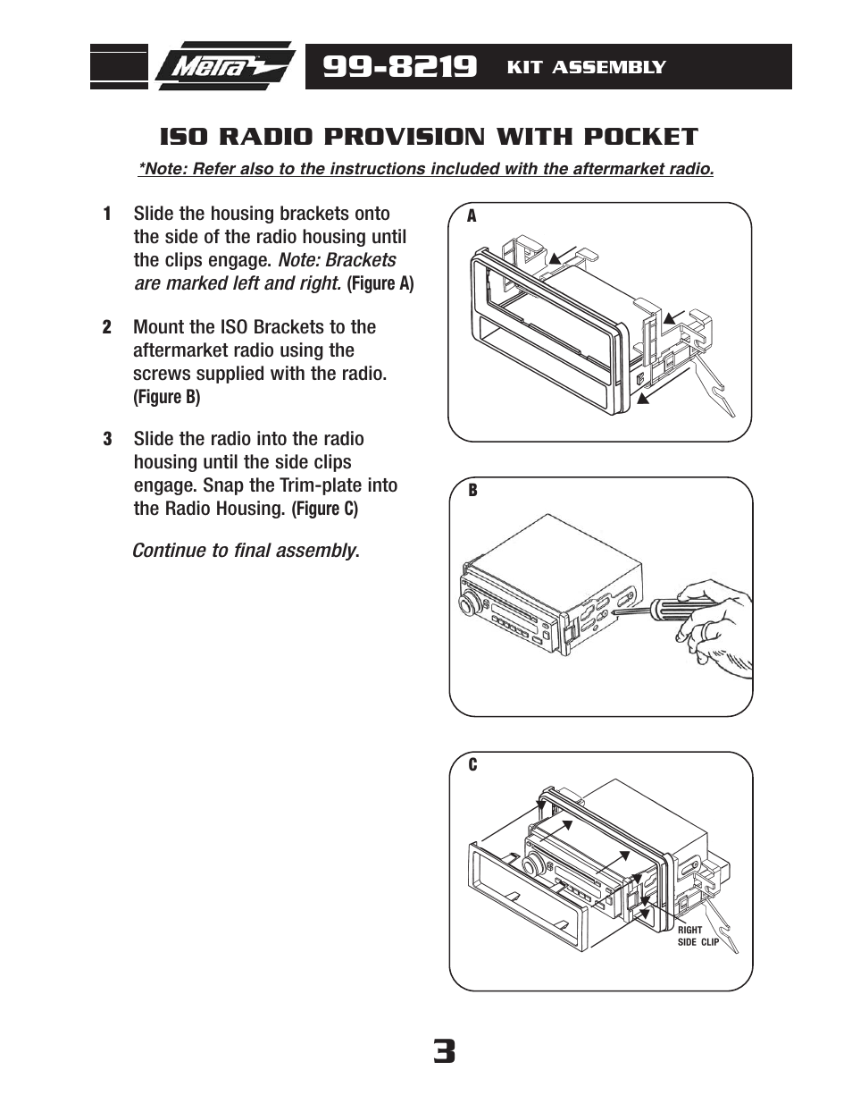 Iso radio provision with pocket | Metra Electronics 99-8219 User Manual | Page 5 / 8
