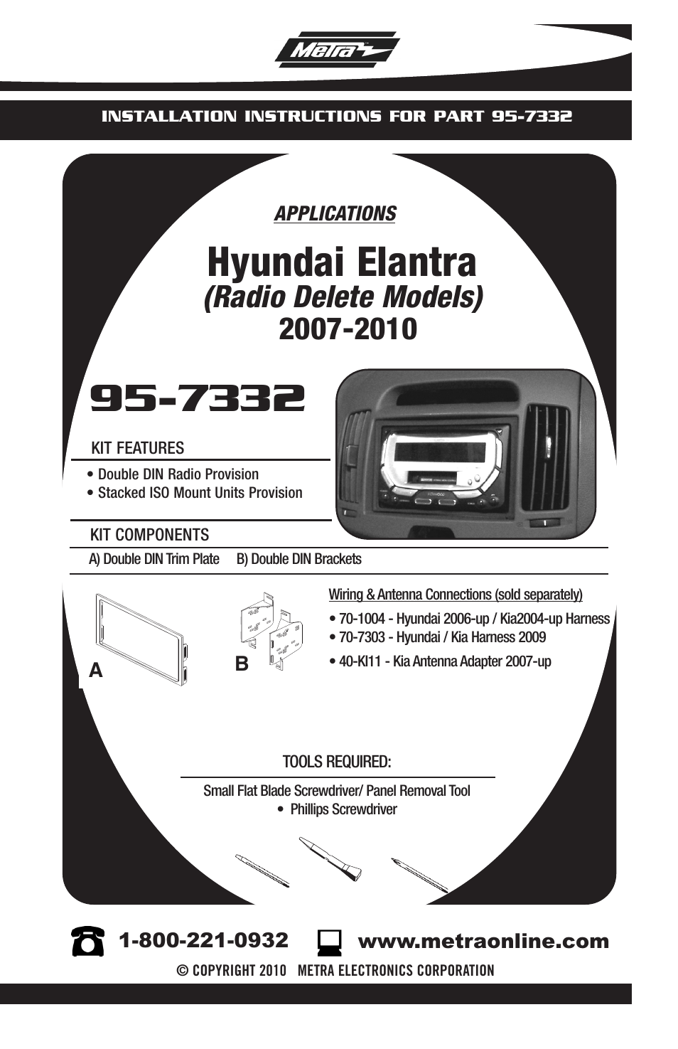 Metra Electronics 95-7332 User Manual | 8 pages