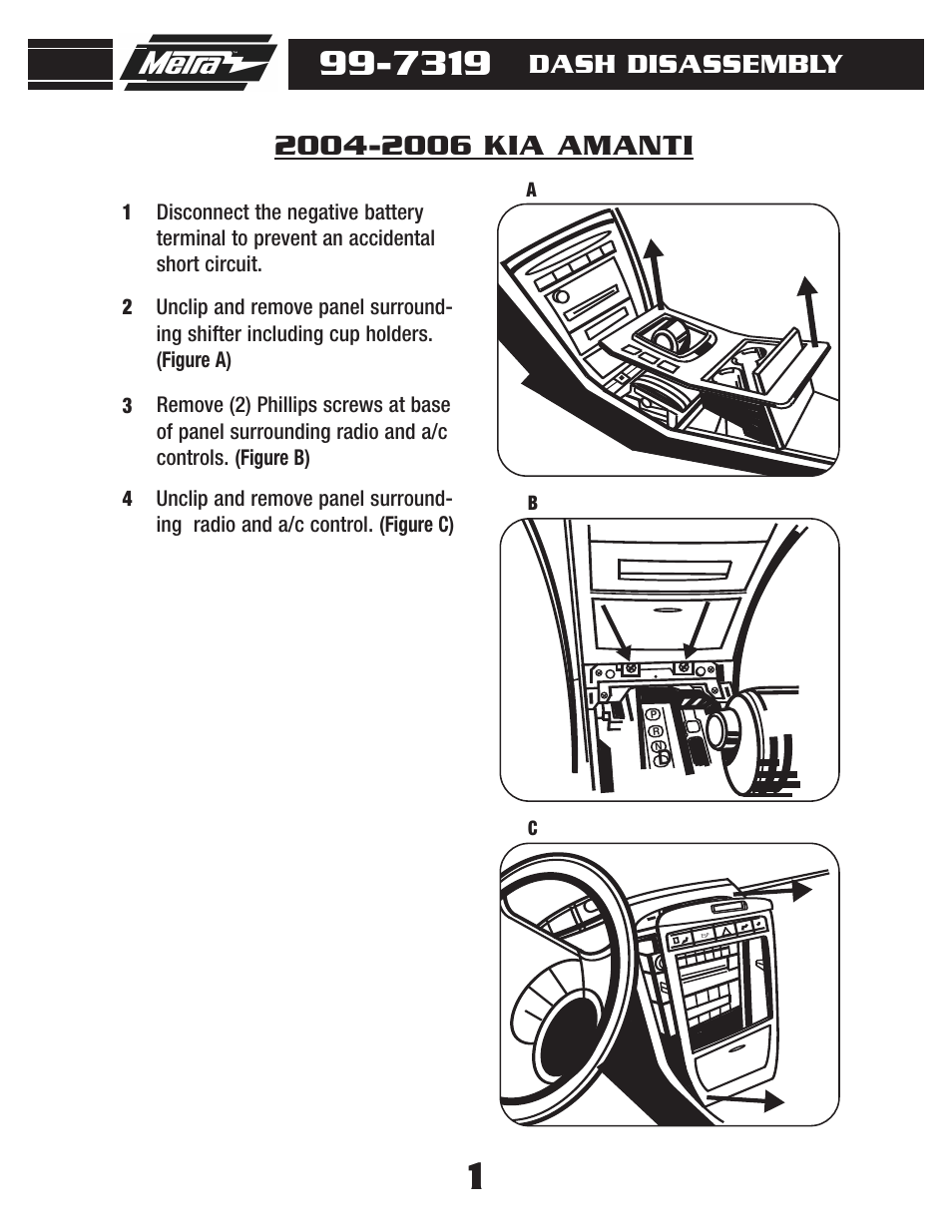 Dash disassembly | Metra Electronics 99-7319 User Manual | Page 3 / 8