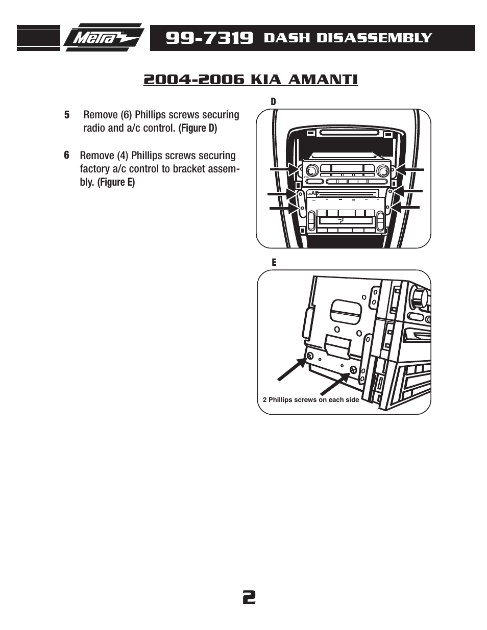 Dash disassembly | Metra Electronics 99-7319 User Manual | Page 4 / 8