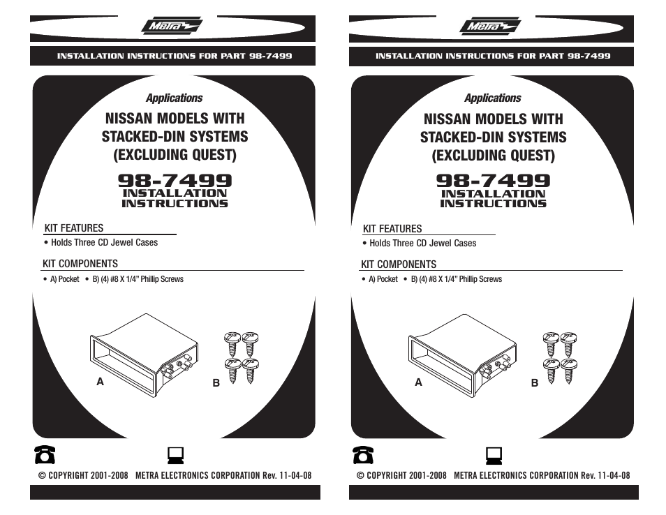 Metra Electronics 98-7499 User Manual | 2 pages