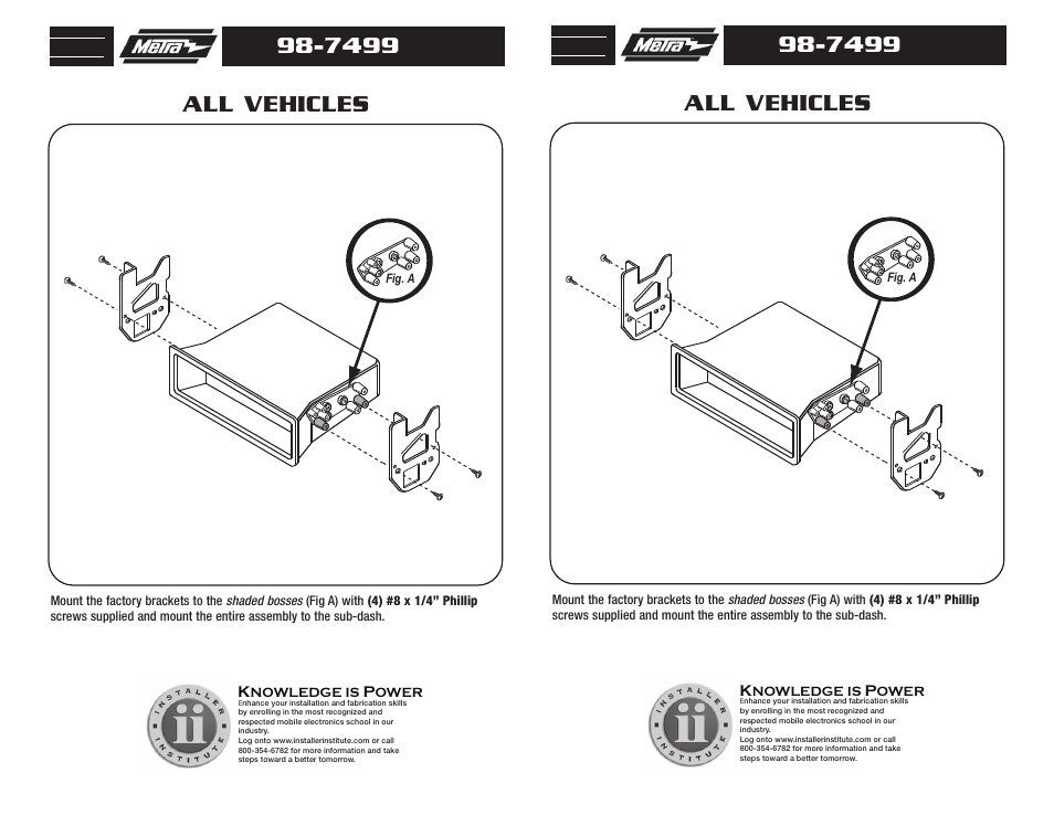 All vehicles | Metra Electronics 98-7499 User Manual | Page 2 / 2