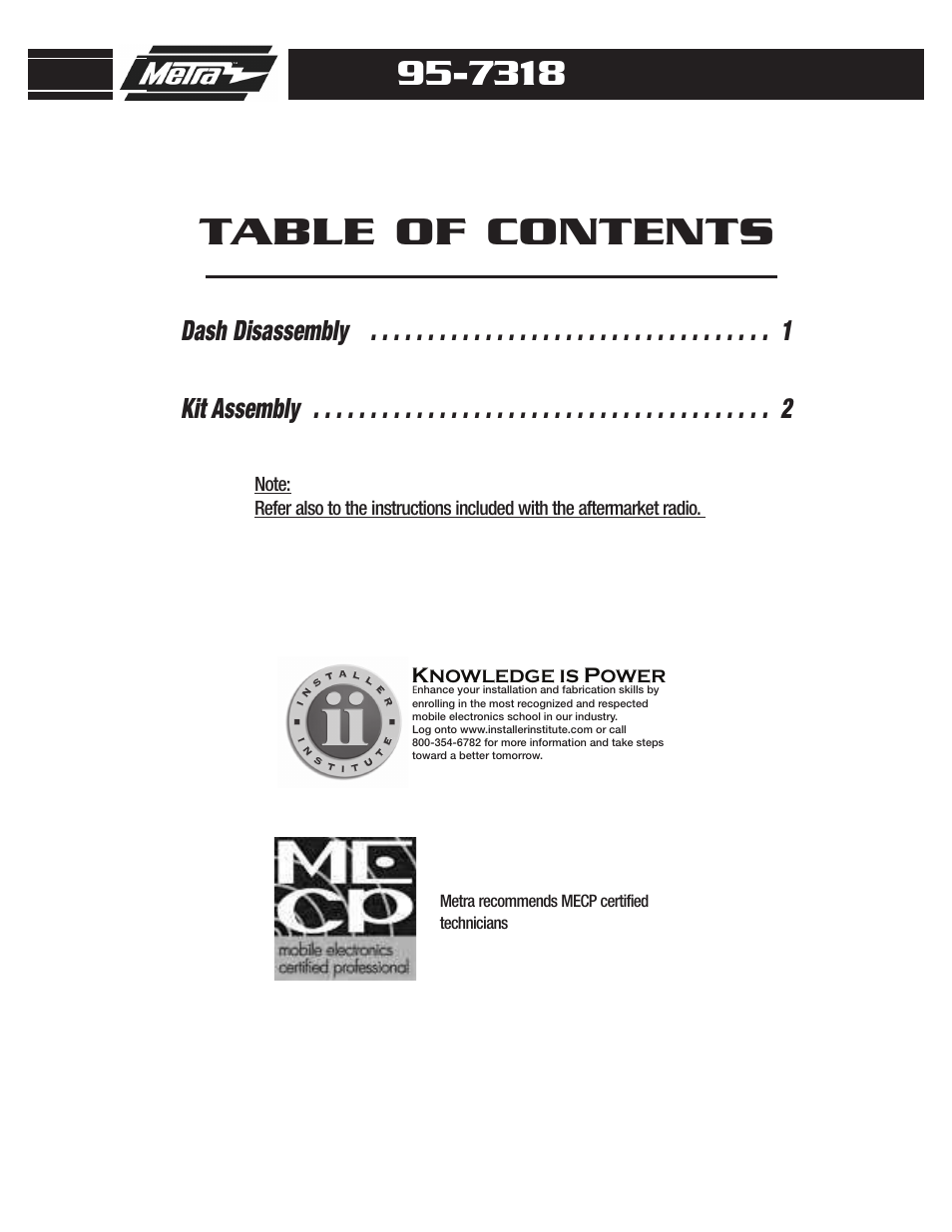 Metra Electronics 95-7318 User Manual | Page 2 / 8