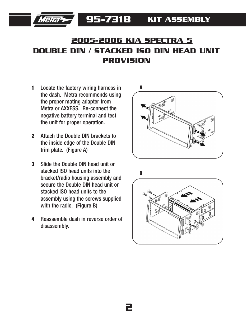 Double din / stacked iso din head unit provision | Metra Electronics 95-7318 User Manual | Page 4 / 8