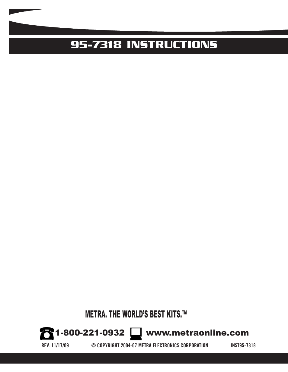 7318 instructions, Metra. the world’s best kits | Metra Electronics 95-7318 User Manual | Page 8 / 8