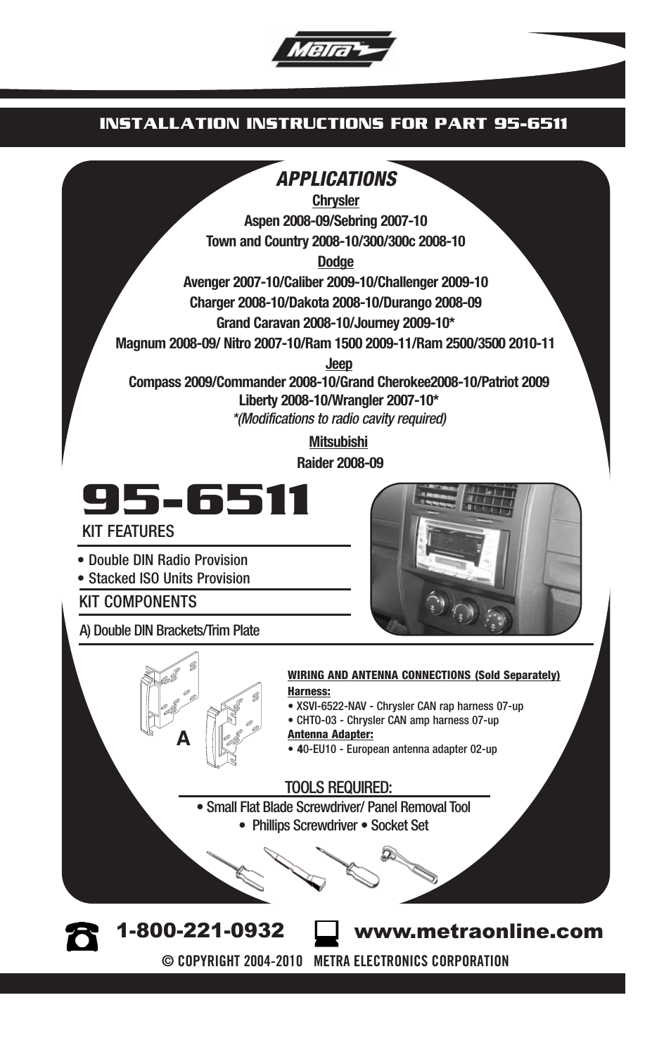 Metra Electronics 95-6511 User Manual | 20 pages