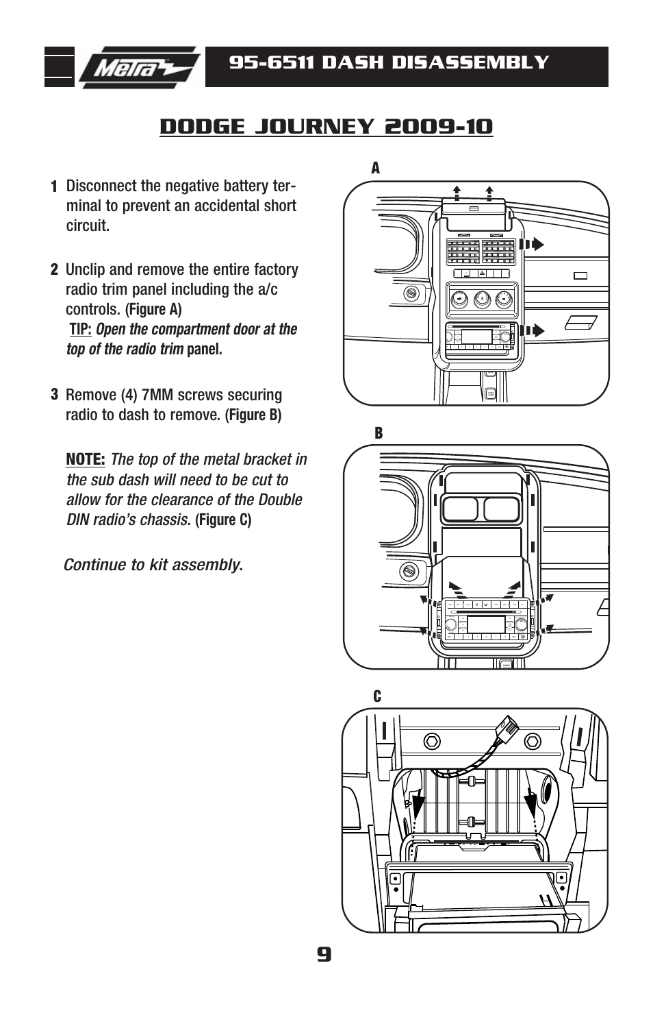 6511 dash disassembly | Metra Electronics 95-6511 User Manual | Page 11 / 20