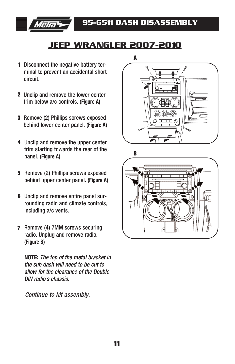 6511 dash disassembly | Metra Electronics 95-6511 User Manual | Page 13 / 20