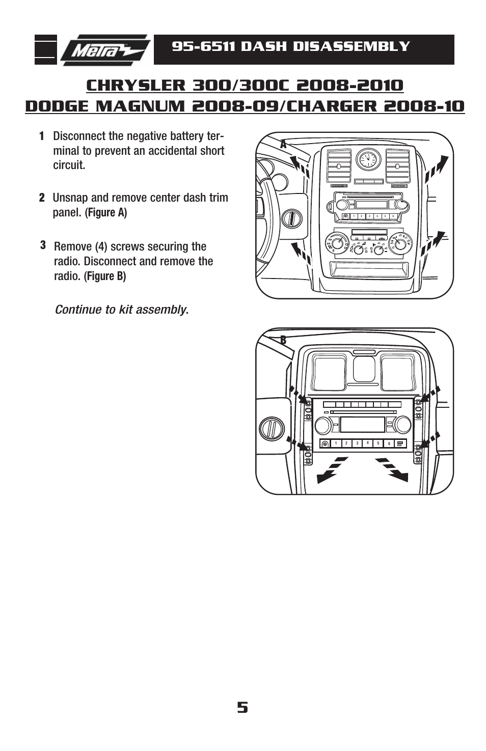 6511 dash disassembly | Metra Electronics 95-6511 User Manual | Page 7 / 20