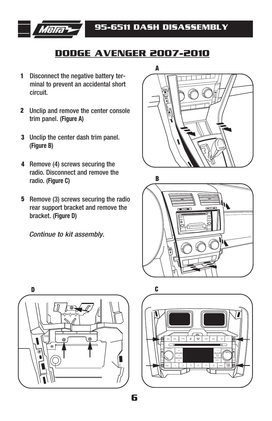 6511 dash disassembly | Metra Electronics 95-6511 User Manual | Page 8 / 20