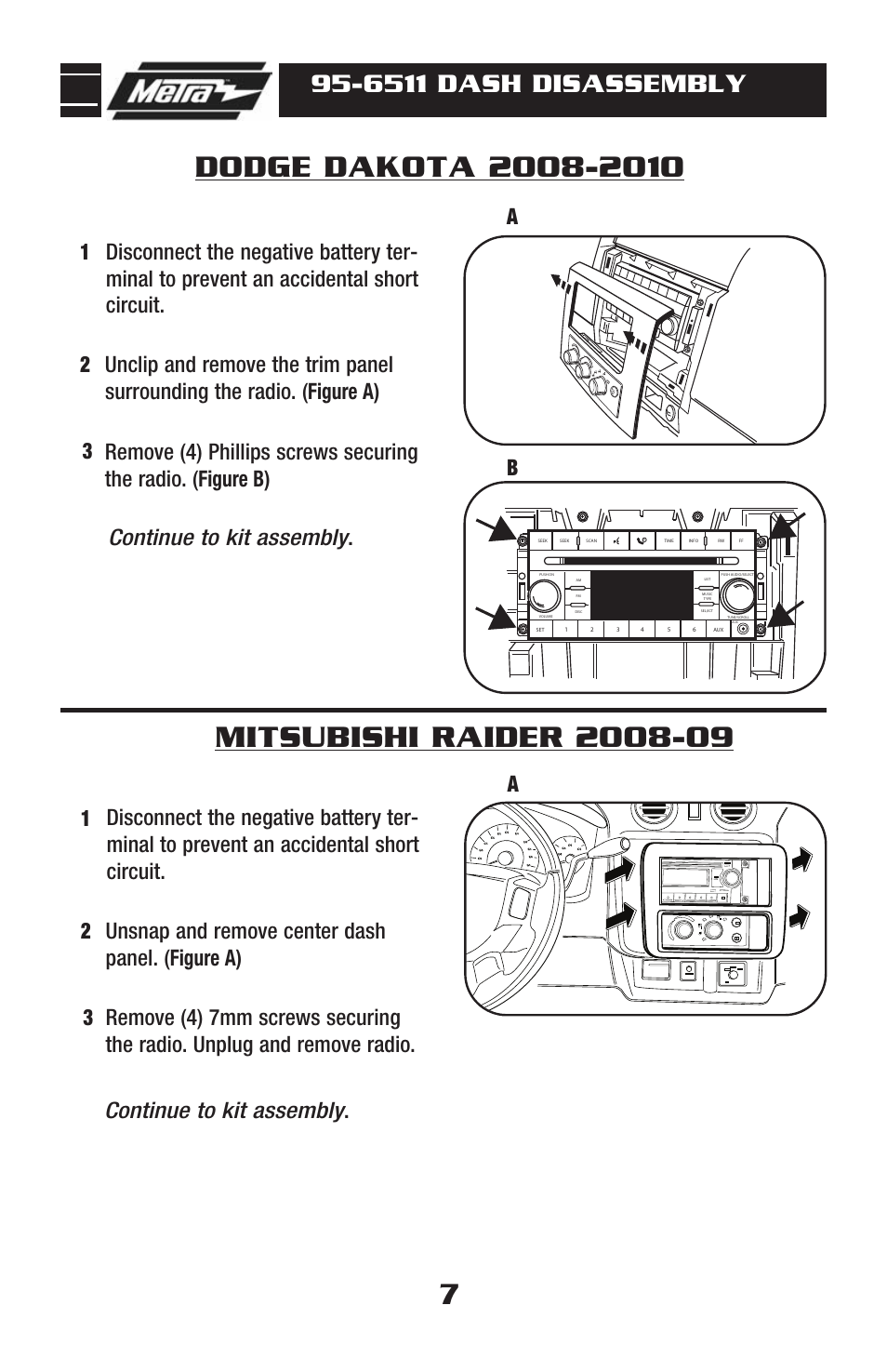 6511 dash disassembly | Metra Electronics 95-6511 User Manual | Page 9 / 20