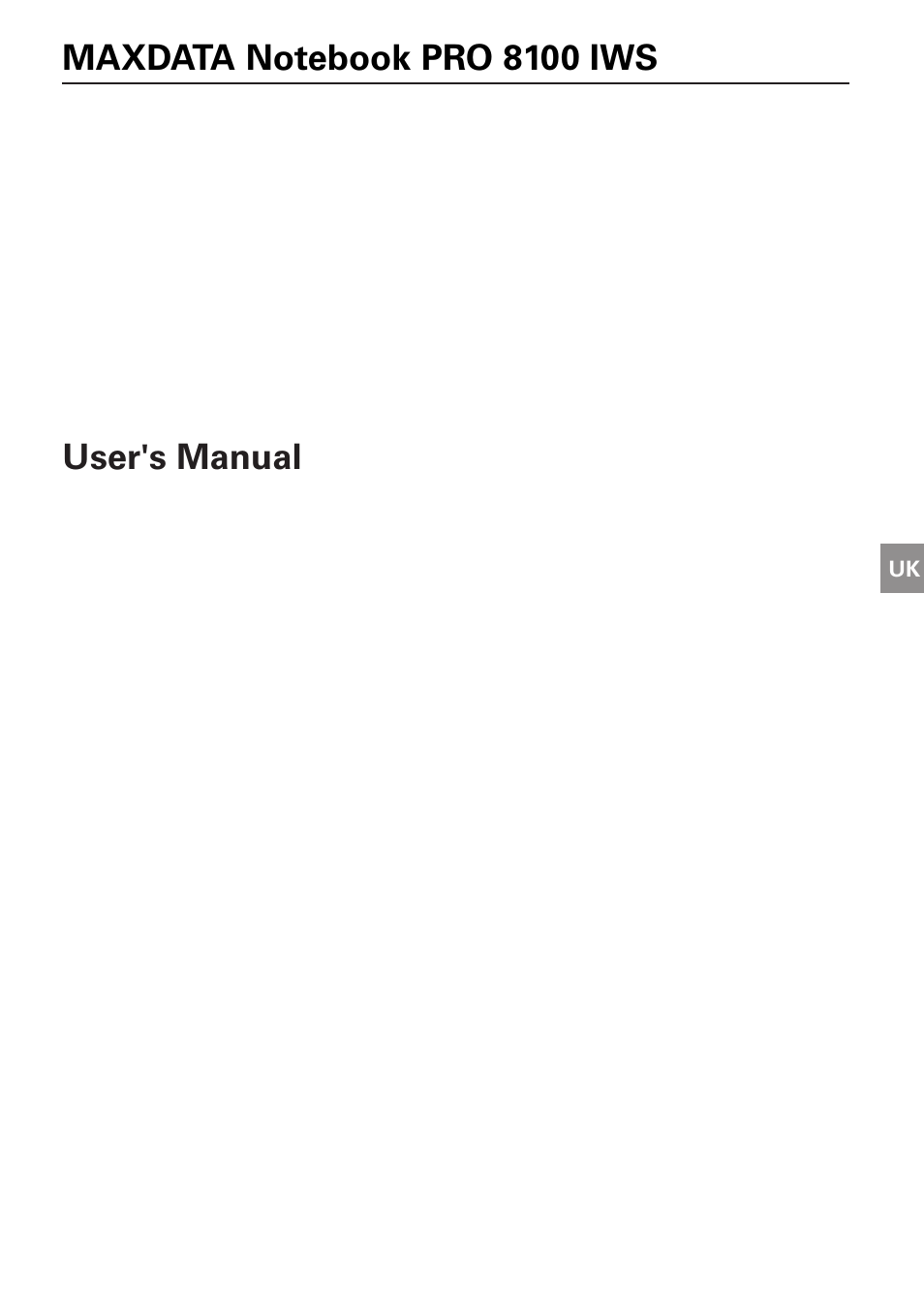 MAXDATA PRO 8100 IWS User Manual | 44 pages