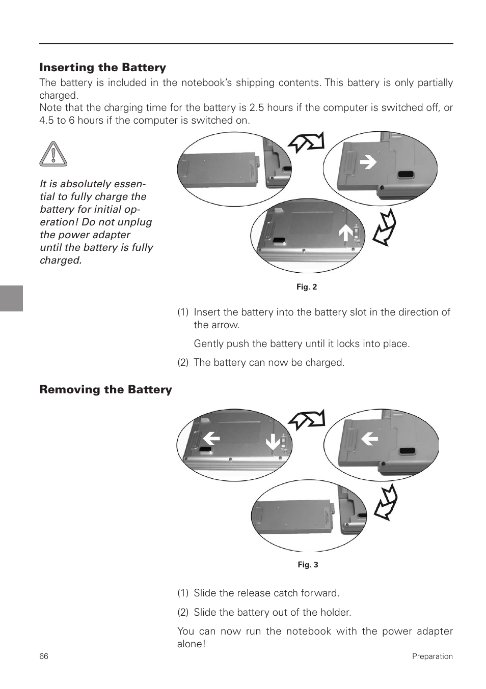 Inserting the battery, Removing the battery | MAXDATA PRO 8100 IWS User Manual | Page 20 / 44
