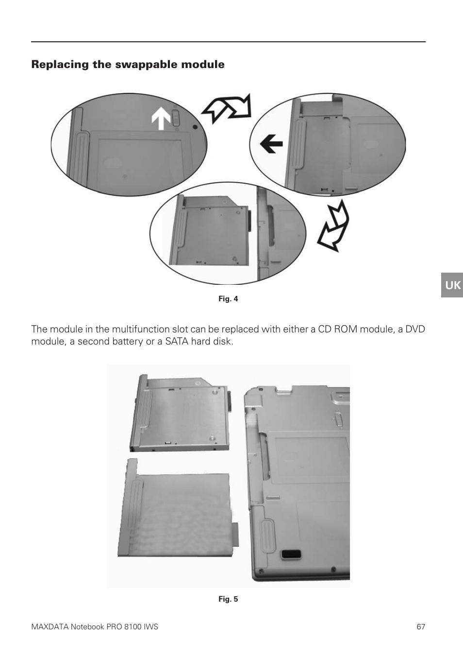 Replacing the swappable module | MAXDATA PRO 8100 IWS User Manual | Page 21 / 44