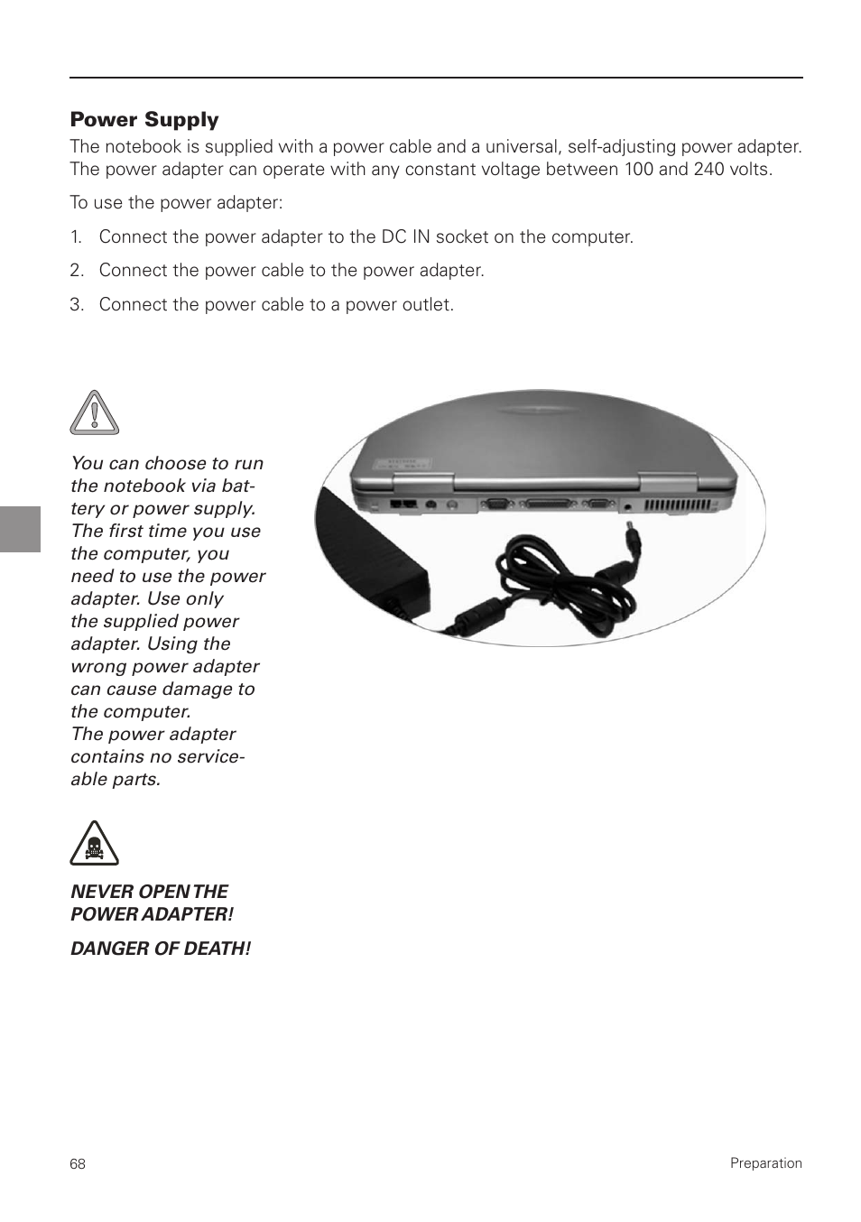 Power supply | MAXDATA PRO 8100 IWS User Manual | Page 22 / 44
