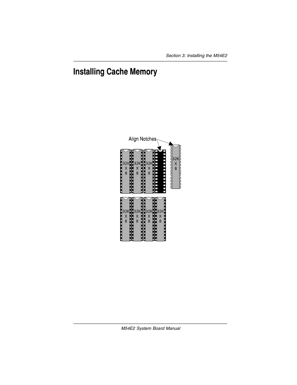 Installing cache memory | Micronics M54E2 PCI/EISA User Manual | Page 26 / 79