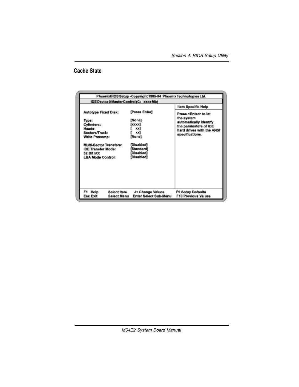 Cache state | Micronics M54E2 PCI/EISA User Manual | Page 34 / 79