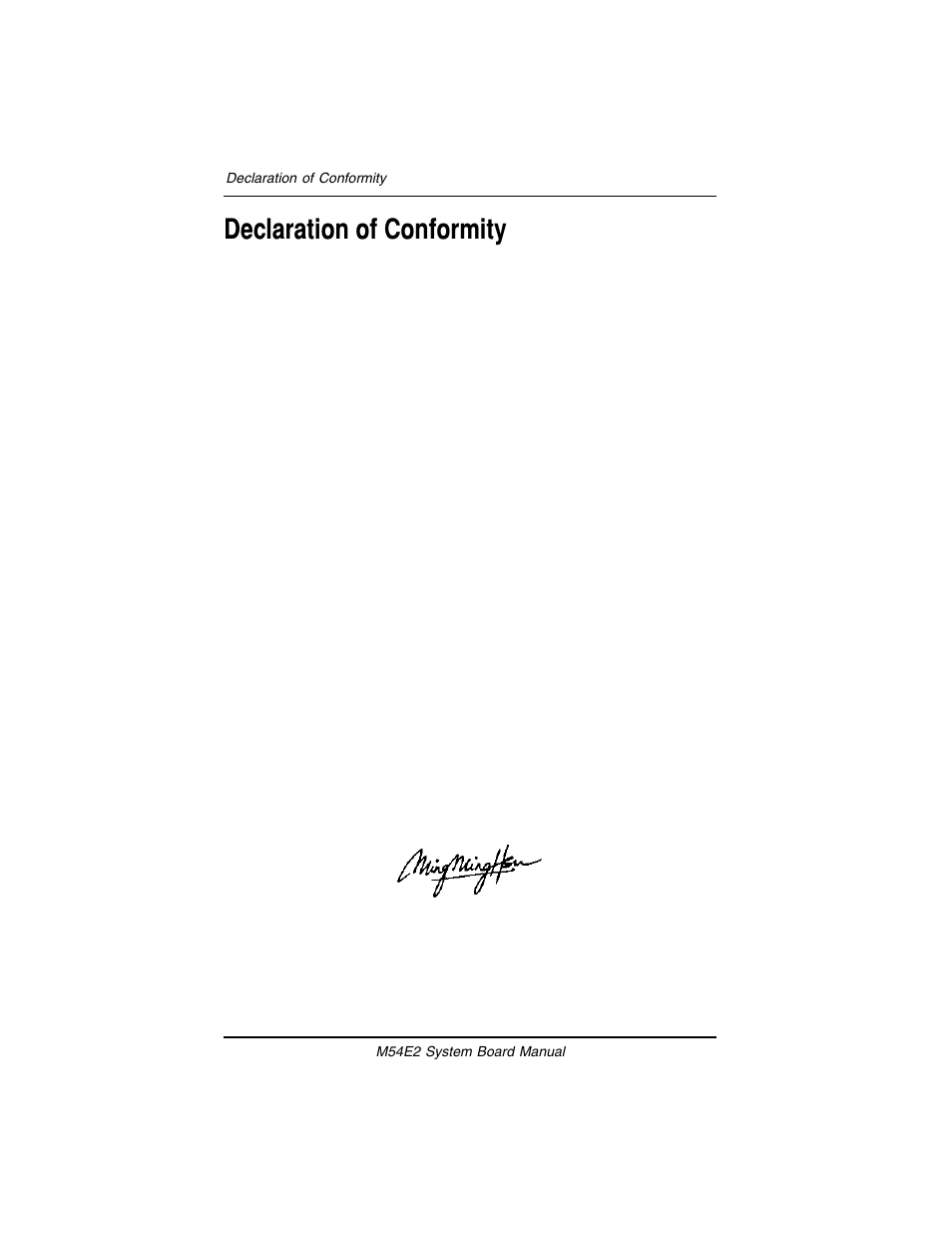 Declaration of conformity | Micronics M54E2 PCI/EISA User Manual | Page 69 / 79