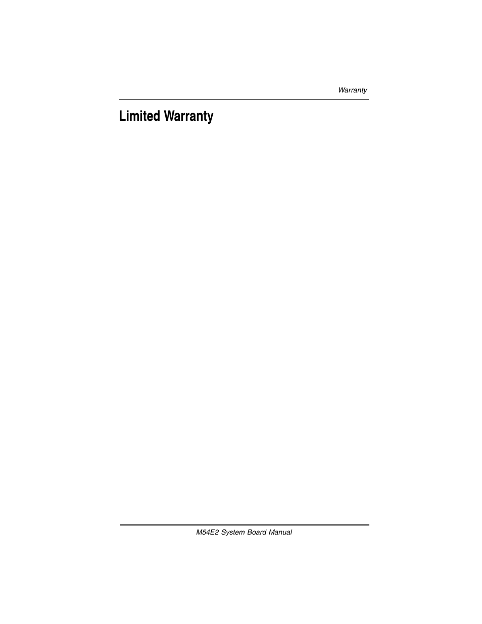 Warranty, Limited warranty | Micronics M54E2 PCI/EISA User Manual | Page 74 / 79